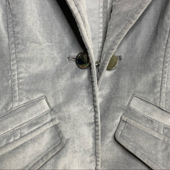 White House Black Market Velvet Silver Grey Blazer 10 - Picture 4 of 8